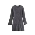 Slim-Fit Ribbed Knit A-Line Dress