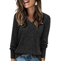 Women's V-Neck Long Sleeve Tunic Sweater