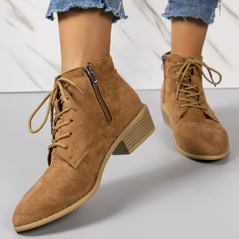 Casual Low Square Heel Women's Martin Boots for Fall/Winter