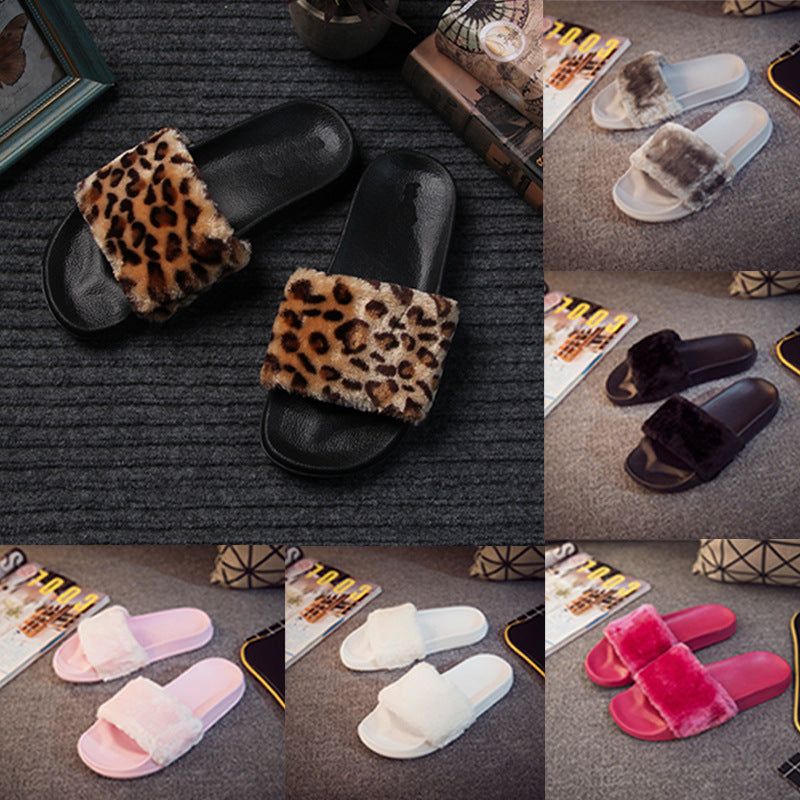 Plush Indoor Slippers for Fall and Winter