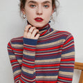 Women's Striped Turtleneck Sweater