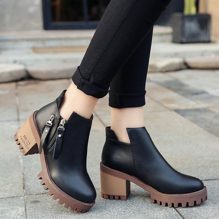 2020 Fall Winter Women's Chunky Heel Ankle Boots