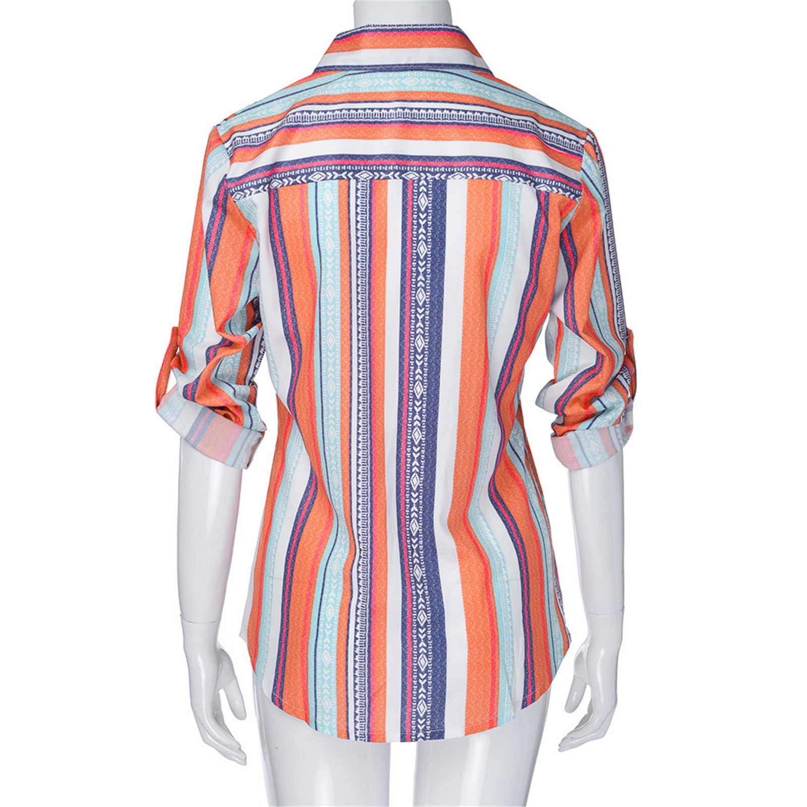 "Fashionable Plus Size Striped Shirt for Fall/Winter"