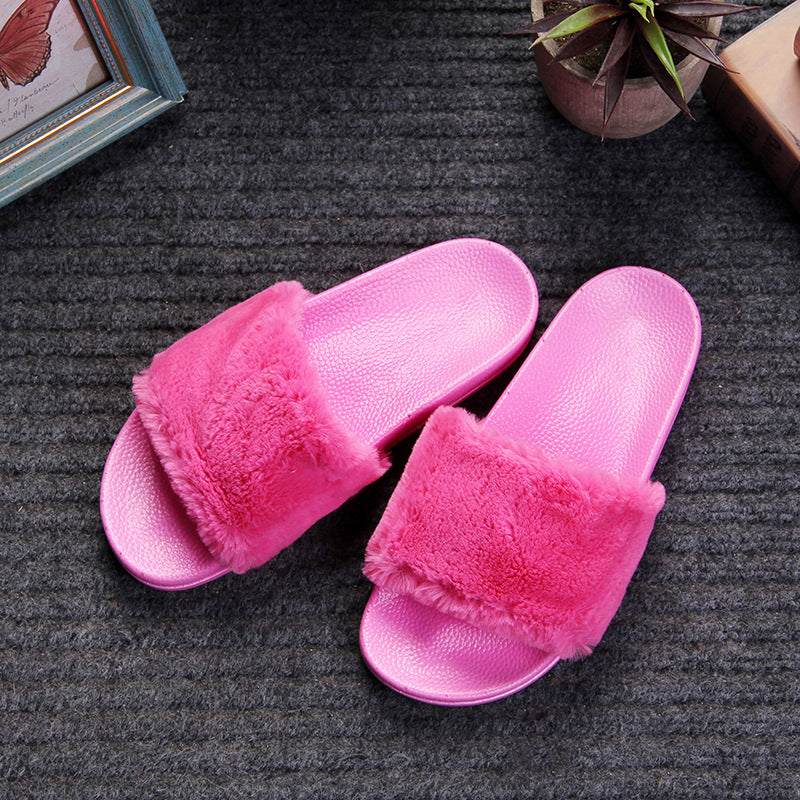 Plush Indoor Slippers for Fall and Winter
