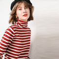 Women's Striped Turtleneck Knit Sweater (Fall/Winter)