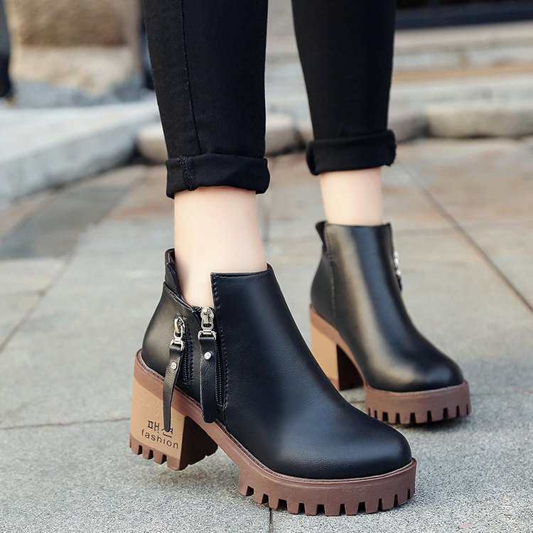 2020 Fall Winter Women's Chunky Heel Ankle Boots