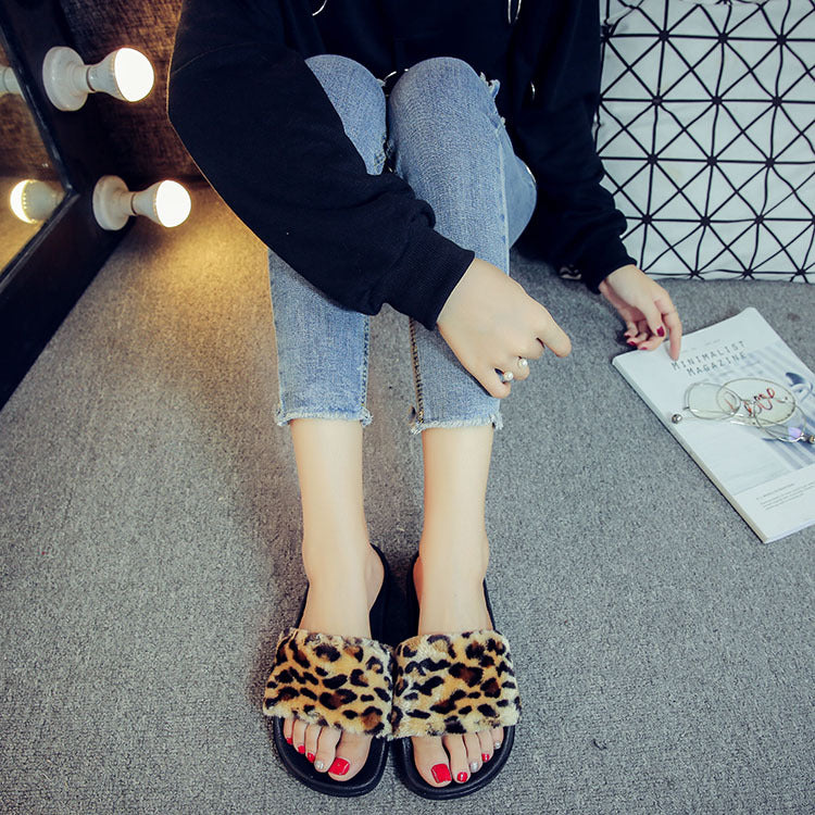 Plush Indoor Slippers for Fall and Winter