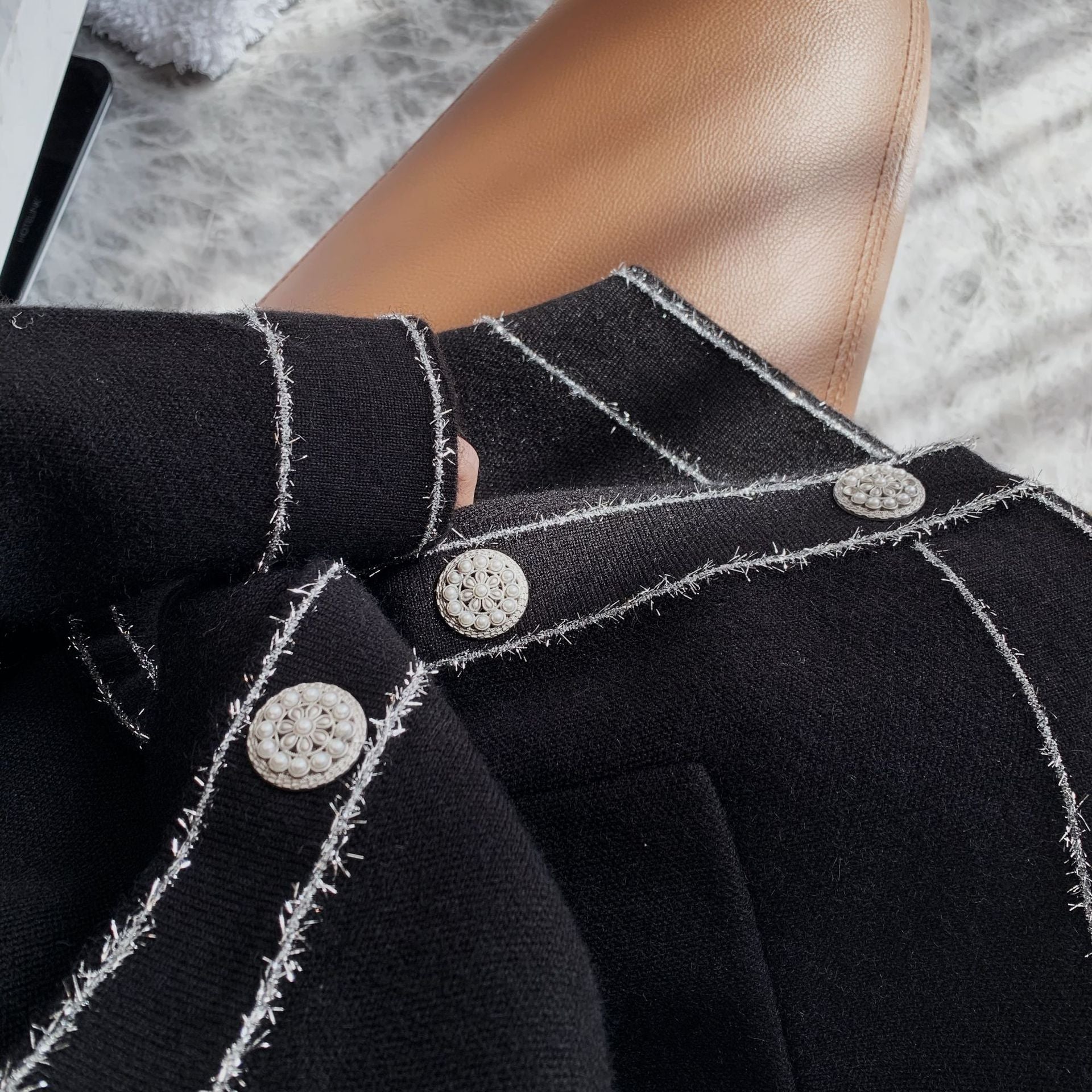 Knit Cardigan in College Style