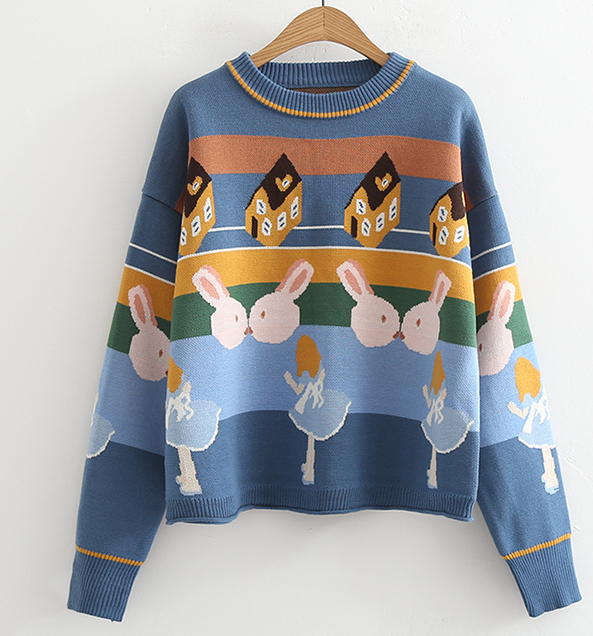Multicolor Knit Sweater for Fall and Winter