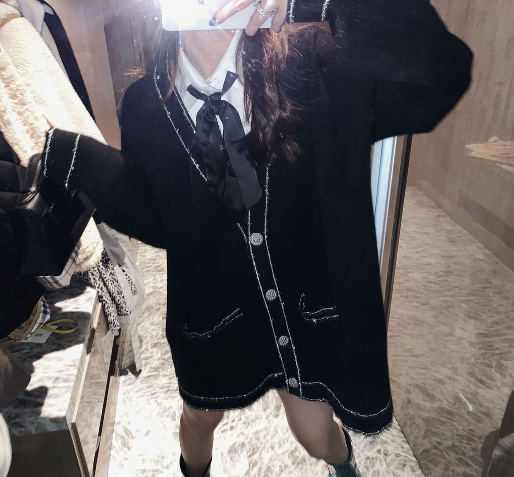 Knit Cardigan in College Style