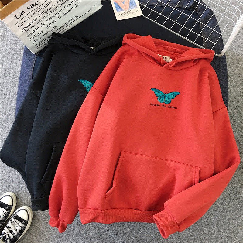 Loose Single Butterfly Autumn Winter Clothing