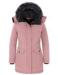 wantdo Womens Long Winter Coats Insulated Puffer Jackets Heavy Parka (Pink XL)