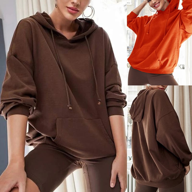 Loose Hooded Pullover for Fall and Winter
