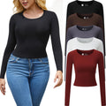 5-Pack Ribbed Long Sleeve Crop Tops