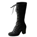 2019 Fall Winter Women's Mid-Calf Lace-Up Boots