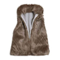 Faux Fur Vest for Women 2024 Winter Casual Loose Sleeveless Jackets Womens Trendy Dressy Warm Coats Ladies Plus Size Lightweight Vest Fuzzy Fleece Lapel Collar Windproof Outerwear(Medium B-Coffee)