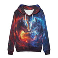 Uourmeti Cool Wolf Zip Up Hoodie Women Oversized Graphic Hooded Sweatshirts with Pockets Fall Jacket Ladies Long Sleeve Athletic Shirts Casual Drawstring Hoodies 3XL Youth Sports Clothing